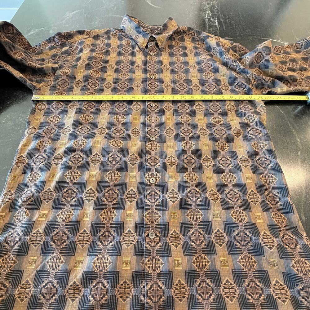 Jhane Barnes Vintage Geometric Cotton Button Up Size L - Picture 10 of 10